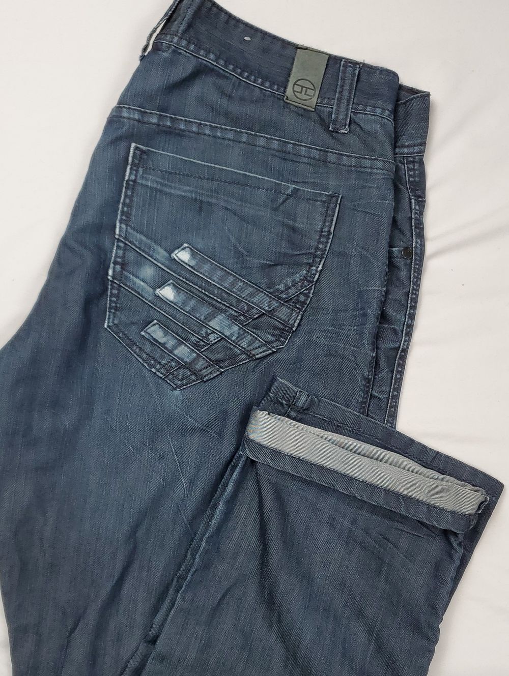 Jordan Craig Mens Straight Leg Jeans | Dark Indigo Wash Denim Pants 36x34